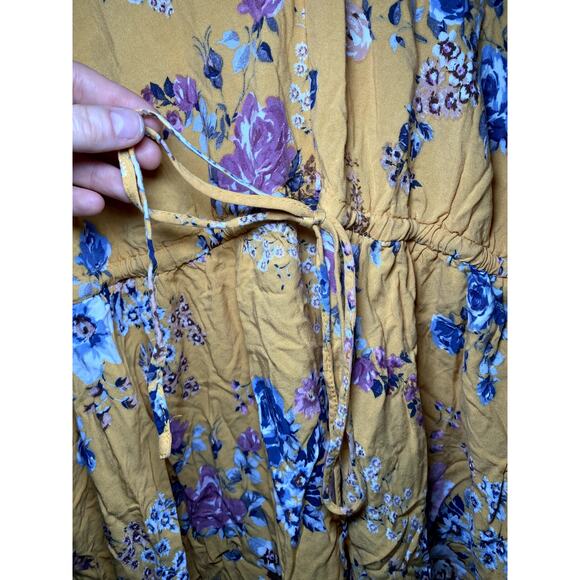 Torrid Yellow Floral Dress - Adjustable Drawstring Tie - Picture 5 of 9